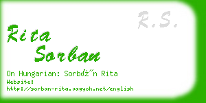 rita sorban business card